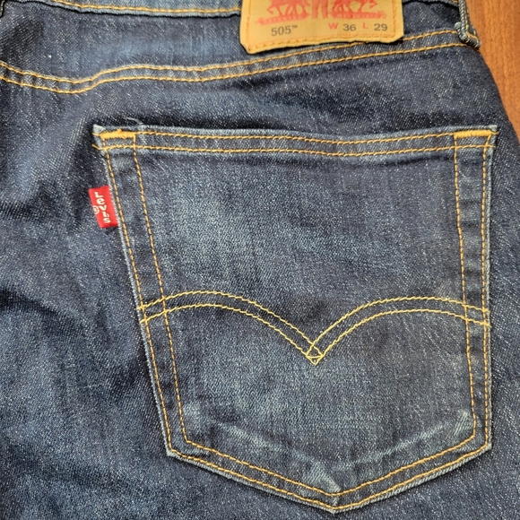 Levi's 505 Straight Regular Fit Jeans 5 Pocket Size 36 x 29 - Picture 4 of 9